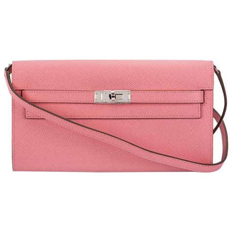 HERMES Epsom Kelly Wallet To Go Rose Confetti